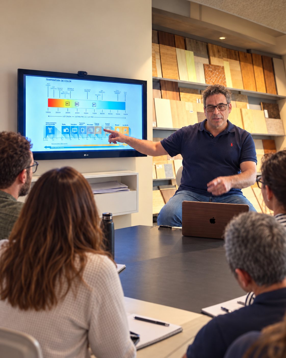 Pere León dando clase en el taller